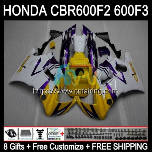 OEM Body For HONDA CBR600F2 CBR600 F2 1991 1992 1993 1994 CBR 600 F2 FS CC Bodywork CBR600FS CBR 600F2 White yellow 91 92 93 94 Full Fairing 33HM.195