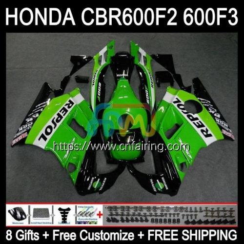 Bodys Kit For HONDA CBR Repsol Green 600F2 CBR600 F2 CBR 600 F2 FS CC Bodywork CBR600F2 91 92 93 94 CBR600FS 1991 1992 1993 1994 OEM Fairings 33HM.66