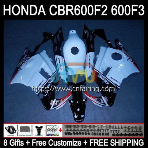 Bodys Kit For HONDA CBR 600F2 CBR600 F2 White black CBR 600 F2 FS CC Bodywork CBR600F2 91 92 93 94 CBR600FS 1991 1992 1993 1994 OEM Fairings 33HM.52