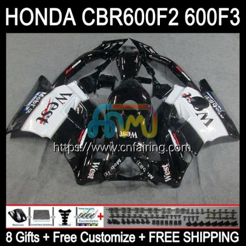 Bodys Kit For HONDA CBR 600F2 CBR600 F2 CBR 600 Gloss Black F2 FS CC Bodywork CBR600F2 91 92 93 94 CBR600FS 1991 1992 1993 1994 OEM Fairings 33HM.93