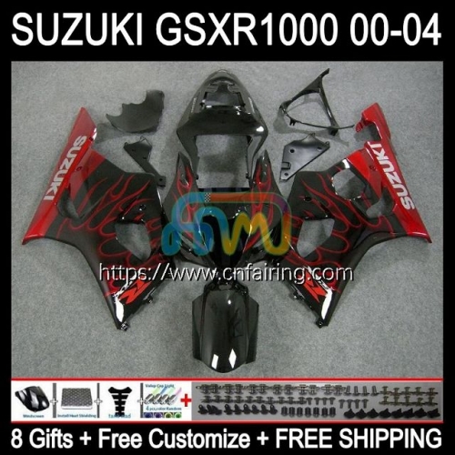 OEM Injection Mold For SUZUKI GSX-R1000 GSX R1000 GSXR1000 2003 2004 1000CC Red Flames Body K3 Cowling GSXR-1000 GSXR 1000 CC 03 04 Fairing 38HM.93
