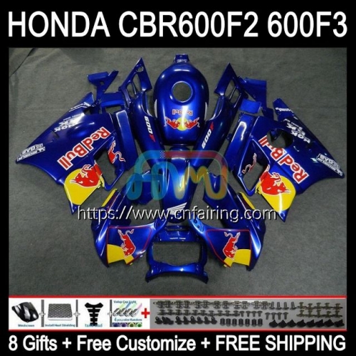 Bodys Kit For HONDA CBR 600F2 CBR600 F2 Yellow blue CBR 600 F2 FS CC Bodywork CBR600F2 91 92 93 94 CBR600FS 1991 1992 1993 1994 OEM Fairings 33HM.60