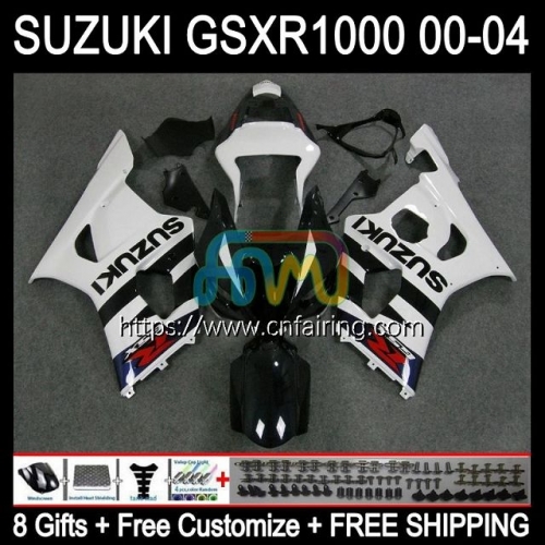 OEM Injection Mold For SUZUKI GSX-R1000 GSX R1000 GSXR1000 2003 2004 1000CC Body K3 Cowling GSXR-1000 GSXR 1000 CC White black 03 04 Fairing 38HM.104