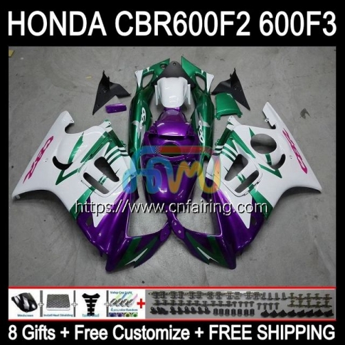 Bodys Kit For HONDA CBR 600F2 CBR600 F2 CBR 600 F2 FS CC Purple White Bodywork CBR600F2 91 92 93 94 CBR600FS 1991 1992 1993 1994 OEM Fairings 33HM.154