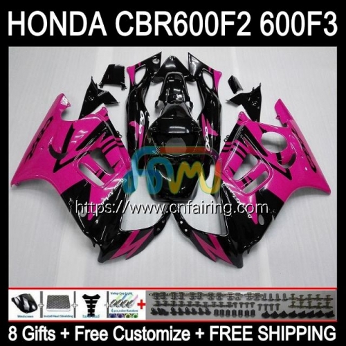 Bodys Kit For HONDA CBR 600F2 CBR600 F2 CBR 600 F2 FS CC Bodywork CBR600F2 91 92 93 94 CBR600FS 1991 1992 1993 1994 OEM Fairings Black Pink 33HM.142