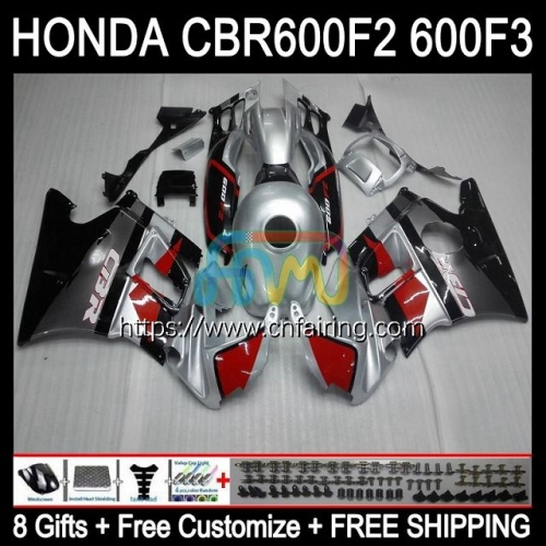 OEM Body For HONDA CBR600F2 CBR600 F2 1991 1992 1993 1994 CBR 600 F2 FS CC Silver red Bodywork CBR600FS CBR 600F2 91 92 93 94 Full Fairing 33HM.184