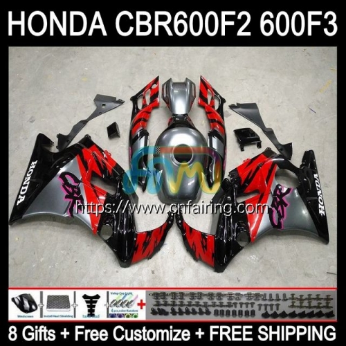 OEM Body For HONDA CBR600F2 CBR600 F2 1991 1992 1993 1994 CBR 600 F2 FS CC Bodywork CBR600FS CBR 600F2 91 92 Silver red 93 94 Full Fairing 33HM.197