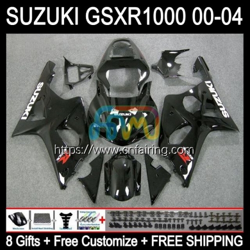 OEM Injection Mold For SUZUKI GSX-R1000 GSX R1000 Gloss Black GSXR1000 2003 2004 1000CC Body K3 Cowling GSXR-1000 GSXR 1000 CC 03 04 Fairing 38HM.89