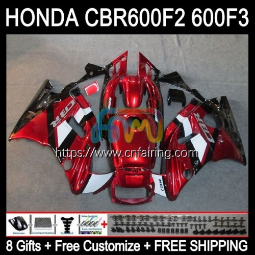 Bodys Kit For HONDA CBR 600F2 CBR600 F2 CBR 600 F2 FS Wine red hot CC Bodywork CBR600F2 91 92 93 94 CBR600FS 1991 1992 1993 1994 OEM Fairings 33HM.110