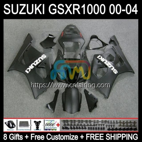 Injection Mold OEM For SUZUKI Matte Black 1000CC K2 GSX-R1000 GSXR1000 2000 2001 2002 Body GSXR-1000 GSX R1000 GSXR 1000 CC 00 01 02 Fairing 37HM.99
