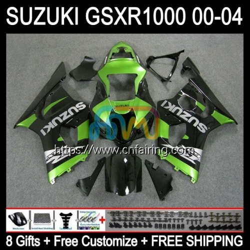 OEM Injection Mold For SUZUKI GSX-R1000 GSX R1000 GSXR1000 2003 2004 1000CC Body K3 Green black Cowling GSXR-1000 GSXR 1000 CC 03 04 Fairing 38HM.105