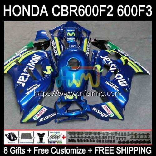 Bodys Kit For HONDA CBR 600F2 CBR600 F2 CBR 600 F2 FS CC Bodywork CBR600F2 Movistar Blue 91 92 93 94 CBR600FS 1991 1992 1993 1994 OEM Fairing 33HM.116