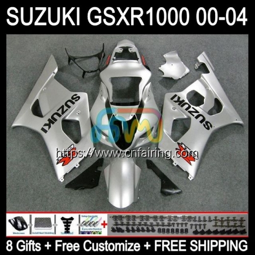 OEM Injection Mold For SUZUKI ALL Silvery GSX-R1000 GSX R1000 GSXR1000 2003 2004 1000CC Body K3 Cowling GSXR-1000 GSXR 1000 CC 03 04 Fairing 38HM.100