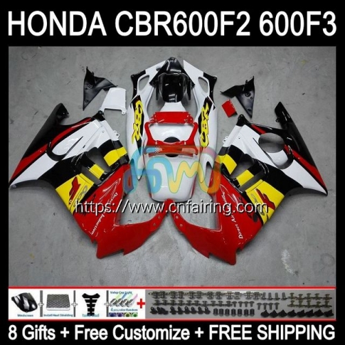 OEM Body For HONDA CBR600F2 CBR600 F2 1991 1992 1993 1994 CBR 600 White red blk F2 FS CC Bodywork CBR600FS CBR 600F2 91 92 93 94 Full Fairing 33HM.172