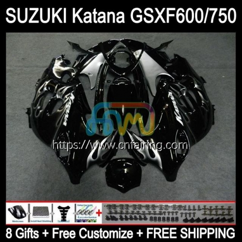 Body Kit For SUZUKI KATANA GSXF 600 750 GSX600F GSXF750 GSXF-600 GSX750F 98 99 00 01 02 GSXF600 1998 1999 Silver Flames 2000 2001 2002 Fairing 30HM.11