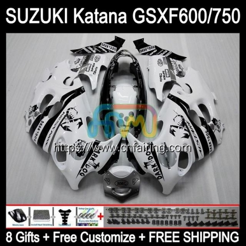 Body Kit For SUZUKI KATANA GSXF600 GSX750F GSXF 600 750 1998 1999 2000 2001 2002 GSXF750 GSX600F GSXF-750 98 99 00 01 02 Fairing White black 30HM.67