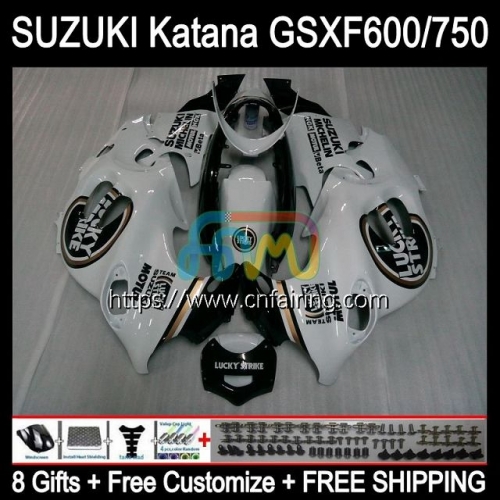 Body Kit For SUZUKI KATANA GSXF 600 Lucky white 750 GSX600F GSXF750 GSXF-600 GSX750F 98 99 00 01 02 GSXF600 1998 1999 2000 2001 2002 Fairing 30HM.33