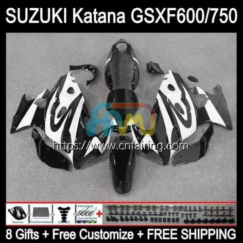 Body Kit For SUZUKI KATANA Black White GSXF 600 750 GSX600F GSXF750 GSXF-600 GSX750F 98 99 00 01 02 GSXF600 1998 1999 2000 2001 2002 Fairing 30HM.6