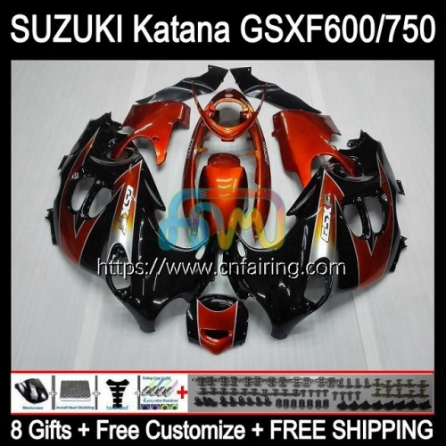 Body Kit For SUZUKI KATANA Black Orange GSXF600 GSX750F GSXF 600 750 1998 1999 2000 2001 2002 GSXF750 GSX600F GSXF-750 98 99 00 01 02 Fairing 30HM.69