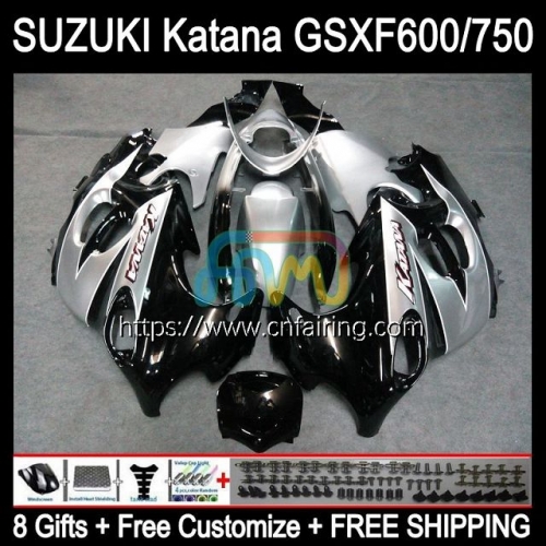 Body Kit For SUZUKI KATANA GSXF 600 750 GSX600F GSXF750 GSXF-600 GSX750F 98 99 00 01 02 GSXF600 1998 1999 2000 2001 Silvery Blk 2002 Fairing 30HM.21