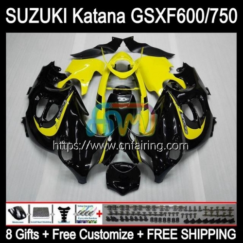 Body Kit For SUZUKI KATANA GSXF600 GSX750F GSXF Yellow Black 600 750 1998 1999 2000 2001 2002 GSXF750 GSX600F GSXF-750 98 99 00 01 02 Fairing 30HM.56