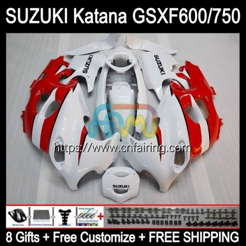 Body Kit For SUZUKI KATANA GSXF600 GSX750F GSXF 600 750 1998 WHITE RED 1999 2000 2001 2002 GSXF750 GSX600F GSXF-750 98 99 00 01 02 Fairing 30HM.53