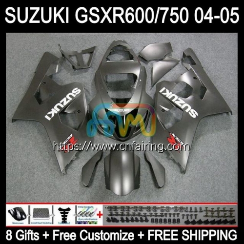 Injection Mold For SUZUKI GSXR600 GSXR-750 GSX-R600 K4 GSXR 600 750 Matte Grey CC 2004 2005 GSXR-600 GSXR750 600CC 750CC 04 05 OEM Fairing 35HM.84