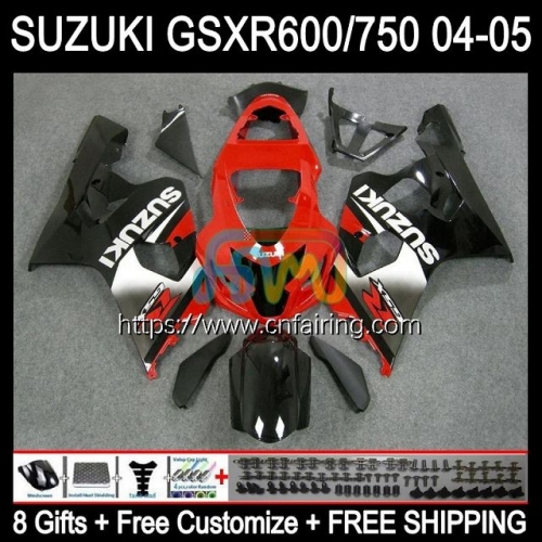 Injection Mold For SUZUKI GSXR600 GSXR-750 GSX-R600 K4 GSXR 600 750 CC 2004 2005 GSXR-600 GSXR750 600CC 750CC Red black 04 05 OEM Fairing 35HM.81