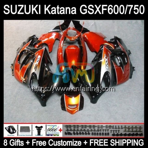 Body Kit For SUZUKI KATANA GSX750F Orange Black GSXF600 GSXF-750 GSXF 600 750 GSX600F 03 04 05 06 07 GSXF750 2003 2004 2005 2006 2007 Fairing 31HM.22