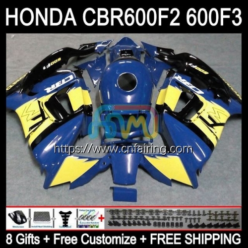 Injection Mold Body For HONDA CBR600F3 CBR600 F3 CBR 600 F3 FS CC CBR 600F3 95 96 97 98 CBR600FS 1995 Blue yellow 1996 1997 1998 OEM Fairing 34HM.114