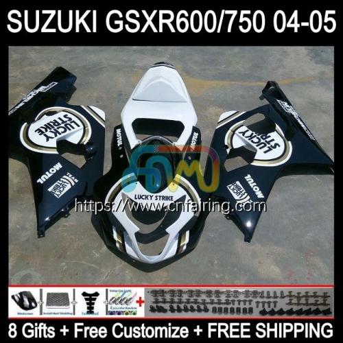 Injection Mold For SUZUKI GSX-R750 K4 GSXR600 White black GSXR-750 GSXR 600 750 CC 600CC 750CC 04 05 GSXR-600 GSXR750 2004 2005 OEM Fairings 35HM.37