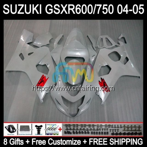 Injection Mold For SUZUKI GSX-R750 K4 GSXR600 GSXR-750 GSXR 600 750 CC 600CC 750CC 04 05 GSXR-600 GSXR750 2004 2005 OEM Fairings Pearl White 35HM.42