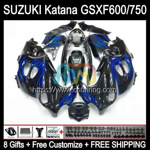 Body Kit For SUZUKI KATANA GSXF600 GSX750F GSXF 600 750 1998 1999 Blue Flames 2000 2001 2002 GSXF750 GSX600F GSXF-750 98 99 00 01 02 Fairing 30HM.55