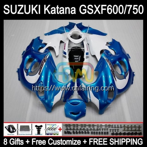 Body Kit For SUZUKI KATANA GSXF600 GSX750F GSXF 600 750 1998 1999 2000 2001 2002 GSXF750 White blue GSX600F GSXF-750 98 99 00 01 02 Fairing 30HM.68