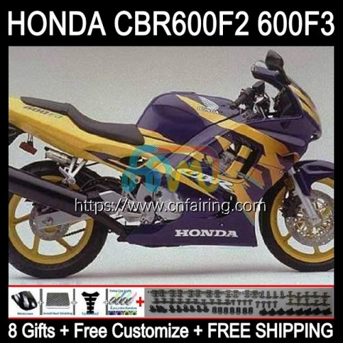 Injection Mold OEM For HONDA CBR 600 F3 FS CC CBR600F3 1995 1996 1997 1998 Purple Gold Body CBR 600F3 CBR600FS CBR600 F3 95 96 97 98 Fairing 34HM.201