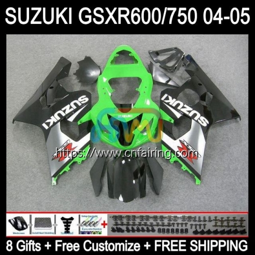 Injection Mold For SUZUKI GSX-R750 Green black K4 GSXR600 GSXR-750 GSXR 600 750 CC 600CC 750CC 04 05 GSXR-600 GSXR750 2004 2005 OEM Fairings 35HM.2