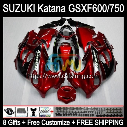 Body Kit For SUZUKI KATANA GSXF600 GSX750F GSXF 600 Wine red HOT 750 1998 1999 2000 2001 2002 GSXF750 GSX600F GSXF-750 98 99 00 01 02 Fairing 30HM.54