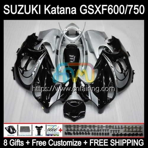 Body Kit For SUZUKI KATANA GSXF600 GSX750F GSXF 600 Black Silver 750 1998 1999 2000 2001 2002 GSXF750 GSX600F GSXF-750 98 99 00 01 02 Fairing 30HM.77