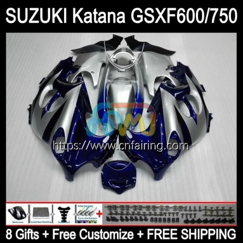 Body Kit For SUZUKI KATANA GSXF600 GSX750F GSXF 600 750 1998 1999 Silver Blue 2000 2001 2002 GSXF750 GSX600F GSXF-750 98 99 00 01 02 Fairing 30HM.76
