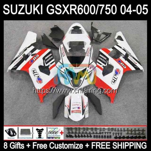 Injection Mold For SUZUKI GSX-R750 K4 GSXR600 GSXR-750 GSXR 600 750 CC 600CC White red blk 750CC 04 05 GSXR-600 GSXR750 2004 2005 OEM Fairings 35HM.34