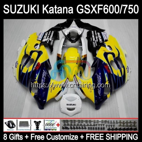 Body Kit For SUZUKI KATANA GSXF600 GSX750F GSXF Yellow CORONA 600 750 1998 1999 2000 2001 2002 GSXF750 GSX600F GSXF-750 98 99 00 01 02 Fairing 30HM.65
