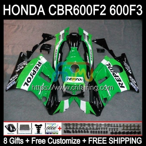 Injection Mold Body For HONDA CBR600F3 CBR600 F3 CBR 600 F3 FS CC CBR 600F3 95 96 97 98 CBR600FS 1995 1996 1997 1998 OEM Fairing Repsol Green 34HM.121