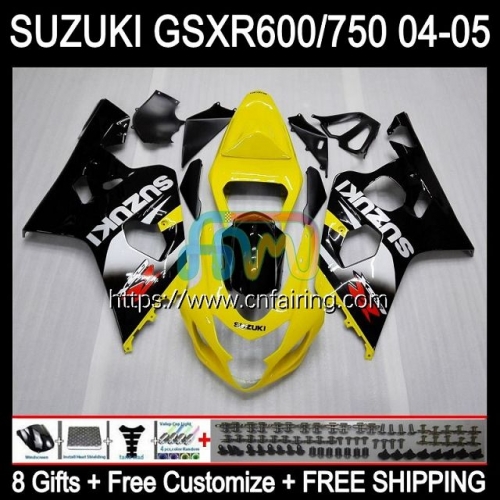 Injection Mold For SUZUKI Factory Yellow GSXR600 GSXR-750 GSX-R600 K4 GSXR 600 750 CC 2004 2005 GSXR-600 GSXR750 600CC 750CC 04 05 OEM Fairing 35HM.53