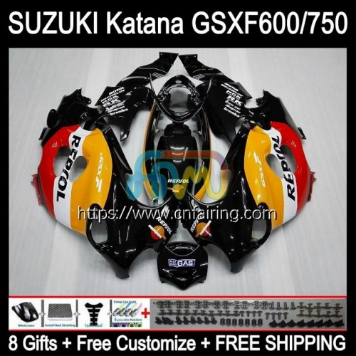 Body Kit For SUZUKI KATANA GSXF 600 750 GSX600F GSXF750 GSXF-600 GSX750F 98 99 00 01 02 GSXF600 1998 1999 2000 2001 2002 Fairing Repsol Orange 30HM.49