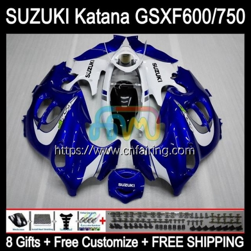 Body Kit For SUZUKI KATANA GSXF600 GSX750F GSXF 600 750 1998 1999 2000 2001 2002 GSXF750 GSX600F GSXF-750 White blue 98 99 00 01 02 Fairing 30HM.62