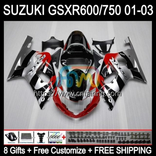 Injection Mold Body For SUZUKI GSX-R750 K1 GSXR600 GSXR-750 GSXR 600 750 CC 01 02 03 GSXR-600 Silvery red GSXR750 2001 2002 2003 OEM Fairing 32HM.78