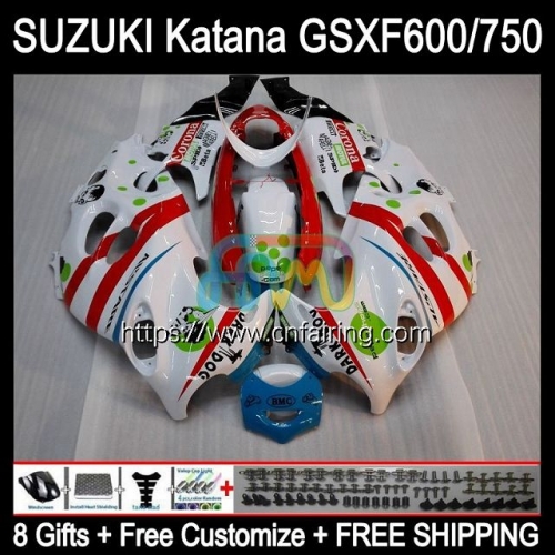 Body For SUZUKI KATANA GSXF-600 GSX750F GSX600F 2003 2004 2005 2006 2007 GSXF600 GSXF750 GSXF 600 750 03 04 05 06 07 White red Fairing Kit 31HM.63