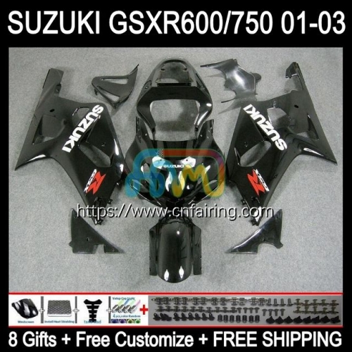 OEM Injection Mold For SUZUKI GSXR600 GSX-R750 Gloss black K1 GSXR-750 2001 2002 2003 Body GSXR750 GSXR 600 750 CC GSXR-600 01 02 03 Fairing 32HM.115