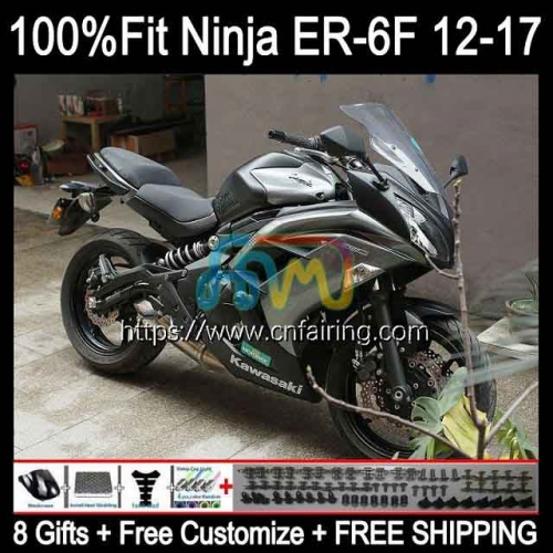 Injection mold Body For KAWASAKI NINJA 650R ER-6F Ninja650R ER6 F ER6F 12 13 14 15 16 ER 6F 2012 2013 2014 2015 2016 OEM Fairing Glossy Grey 28HM.31