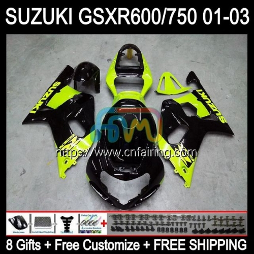 OEM Injection Mold For SUZUKI GSXR600 GSX-R750 K1 GSXR-750 2001 2002 2003 Body GSXR750 Green green GSXR 600 750 CC GSXR-600 01 02 03 Fairing 32HM.97